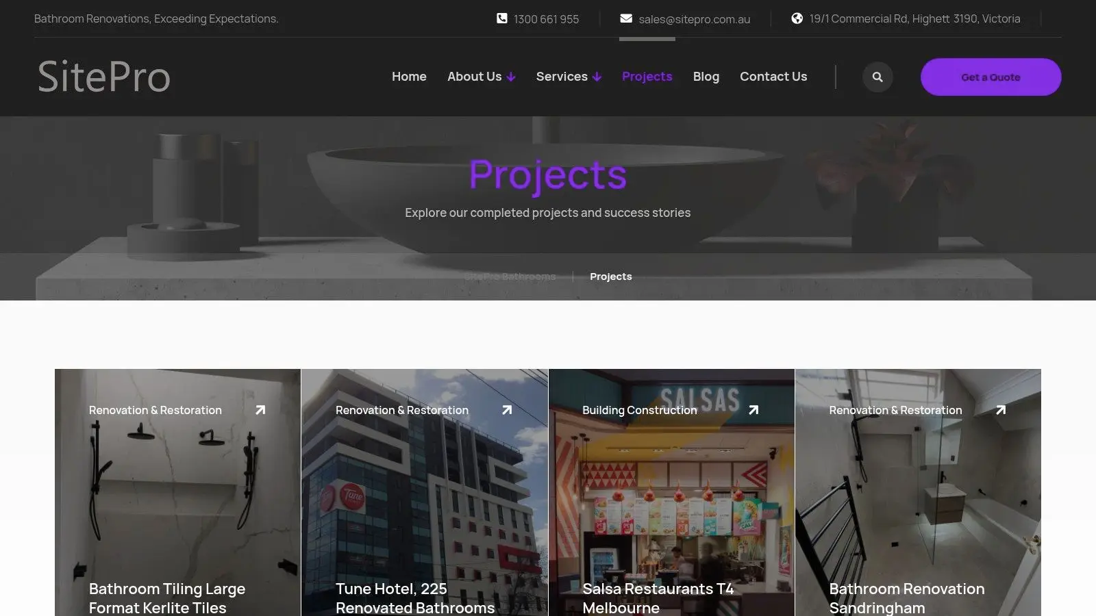 Screenshot from https://siteprobathrooms.com.au/projects/